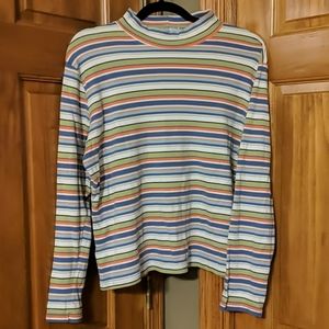 100% Cotton XL White Stag Mock Turtleneck Womens